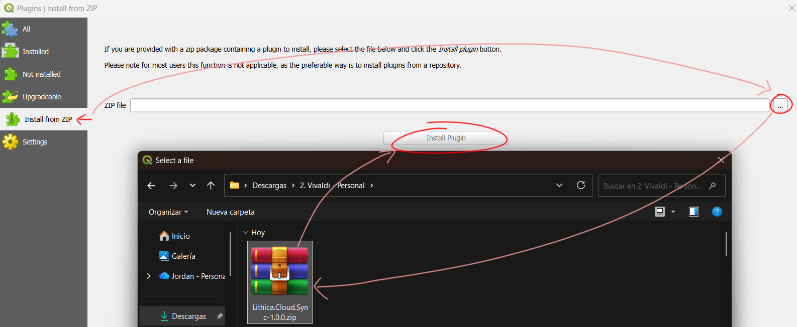 Install Lithica Cloud Sync from a ZIP file
