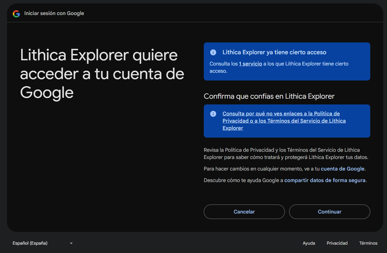 Autorizar el acceso de solo lectura a Google Drive