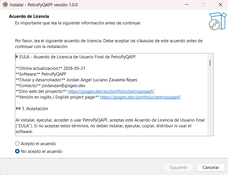 Captura del asistente de instalación en primer inicio